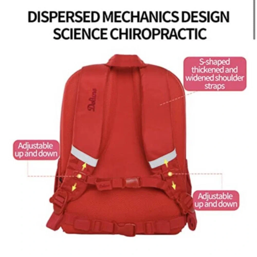 NIB -Kids BACPACK orthopedic EuropeanDelune Backpack Sale RED